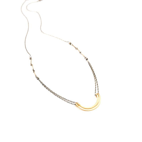 Amy Olson Jewelry: Necklace - mixed double gold arc