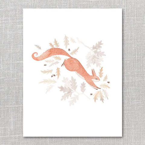 Oh My Cavalier: Print - leaping squirrel