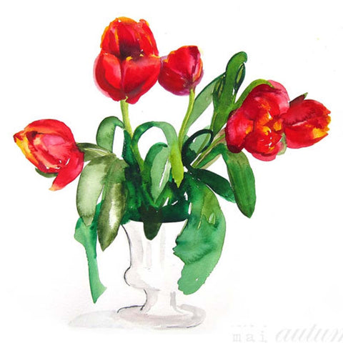Mai Autumn: Print - red tulips