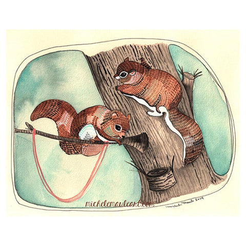 Michele Maule: Print - flying squirrells