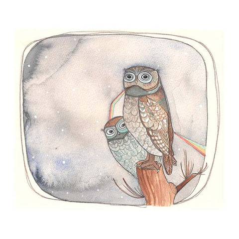 Michele Maule: Print - two owls