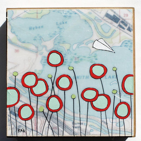 Rachel Austin: Mixed Media Map Painting - bybee