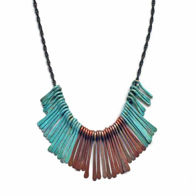 Sibilia: Necklace - copper & patina bars