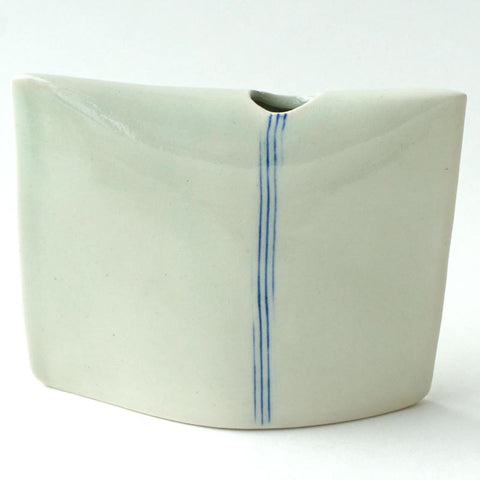 Taylor Ceramics: Pillow Vase - small with blue stripes