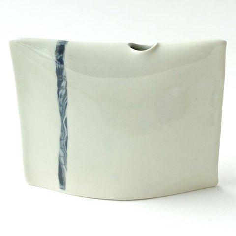 Taylor Ceramics: Pillow Vase - medium w/black marbled line 1