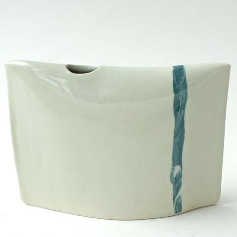 Taylor Ceramics: Pillow Vase - medium w/black marbled line 2