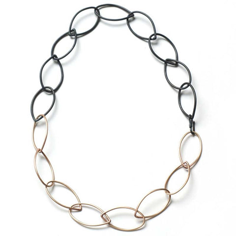 Megan Auman: Necklace - audrey shift steel & bronze