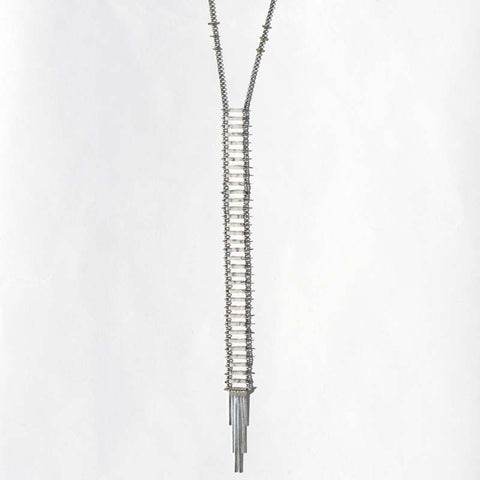 Demimonde: Necklace - howlite & silver fringe