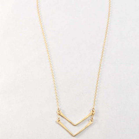 Machete: Necklace - double chevron gold fill