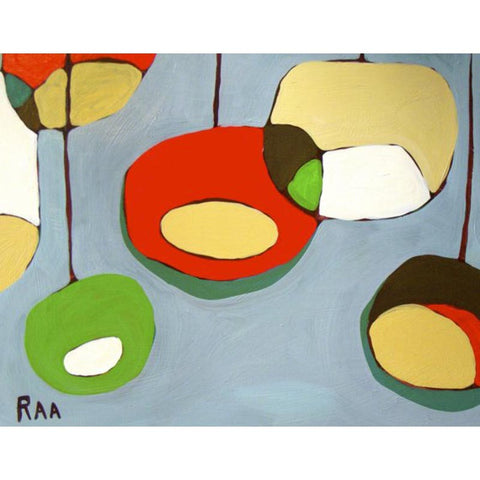 Rachel Austin: Print - six lanterns on blue