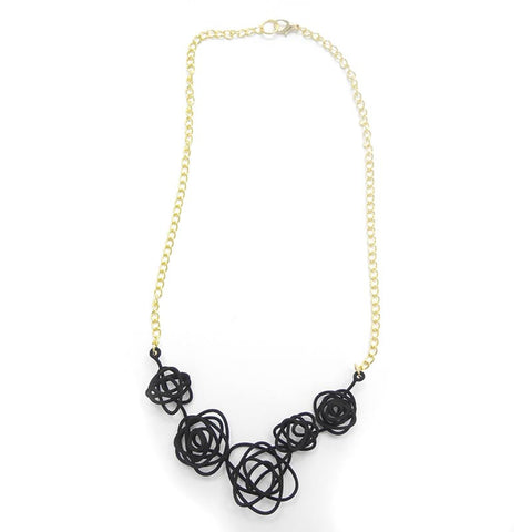 Repeat Offfender: Necklace - sprouted spirals black