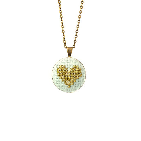 Zelma Rose: Necklace - petite heart mint/gold